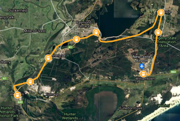 Proposed Airport Rail Link map